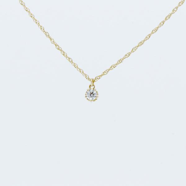 agete（アガット） ダイヤモンド ネックレス 0.10ct K18YG(18金