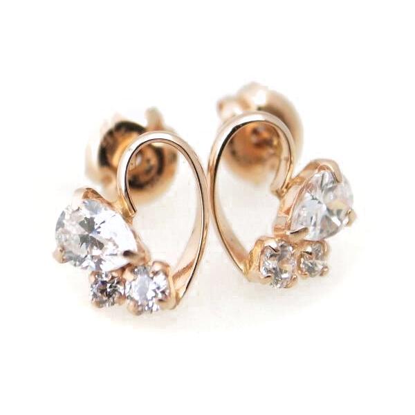 ヨンドシー 透明石ピアス ハートモチーフ K10pg 10金 ピンクゴールド 質屋出品 Z563 質サイトウヤフーショップ 通販 Yahoo ショッピング