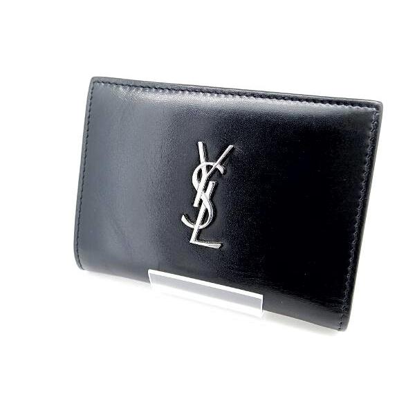 SAINT LAURENT イブ サンローラン コンパクト財布 575764 黒 質屋出品