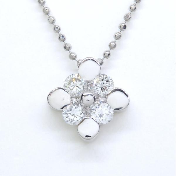 Pt900 プラチナ ダイヤモンド 0.40ct ペンダント付ネックレス 中古 美