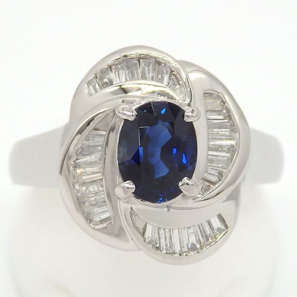 プラチナ900 サファイア　ダイヤリング Pt900 プラチナ サファイア 1.21ct ダイヤモンド 0.33ct 指輪