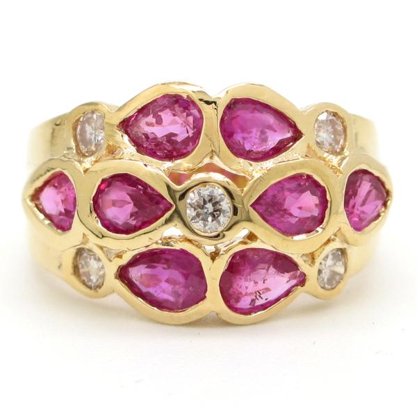 K18 ゴールド イエローゴールド K18YG ルビー 1.82ct ダイヤモンド