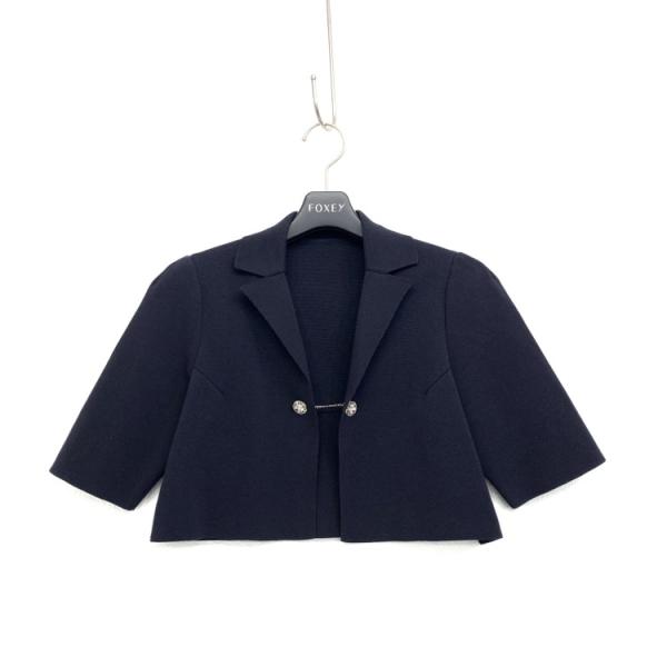 フォクシー リトルジュエル ジャケット ボレロ ベージュ 38 美品 FOXEY フォクシーリトルジュエル ニットジャケット 38