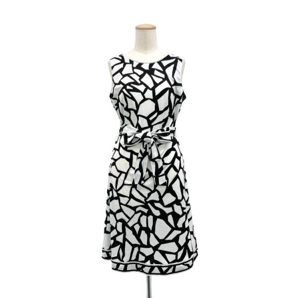 美品　LEONARD ワンピース LEONARD レオナール ベルト付 コットン ワンピース アニマル ジラフ柄