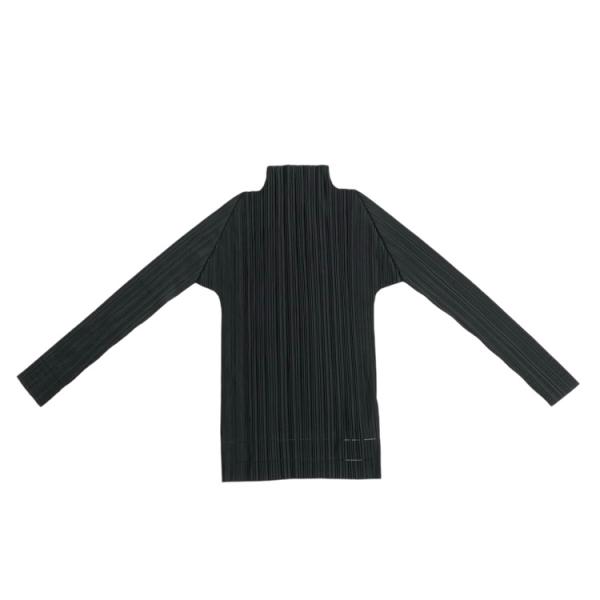 【極美品】 プリーツプリーズ イッセイミヤケ ハイネック プリーツ カットソー黒 PLEATS PLEASE ISSEY MIYAKE プリーツプリーズ イッセイミヤケ