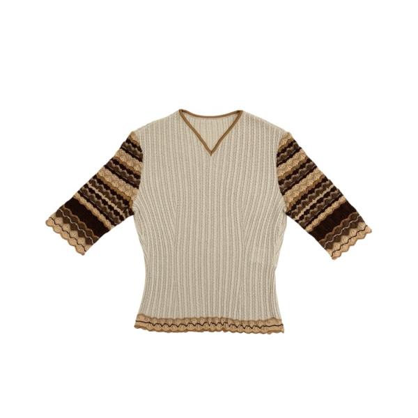 未使用品 Mame Kurogouchi マメクロゴウチ multifloral knitted top