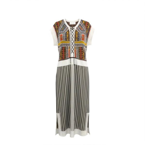 未使用品 Mame Kurogouchi マメクロゴウチ Lace-Up Knit Dress レース