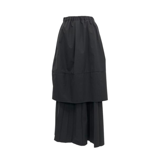 新品未使用nagonstansナゴンスタンス　ブラックプリーツロングスカート 2025SS nagonstans ナゴンスタンス layered skirt レイヤードスカート