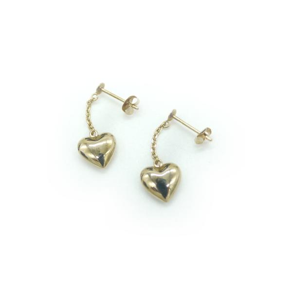 K18 ハートチェーンピアス 18金 スタッドピアス Y03334 : 大和屋質店