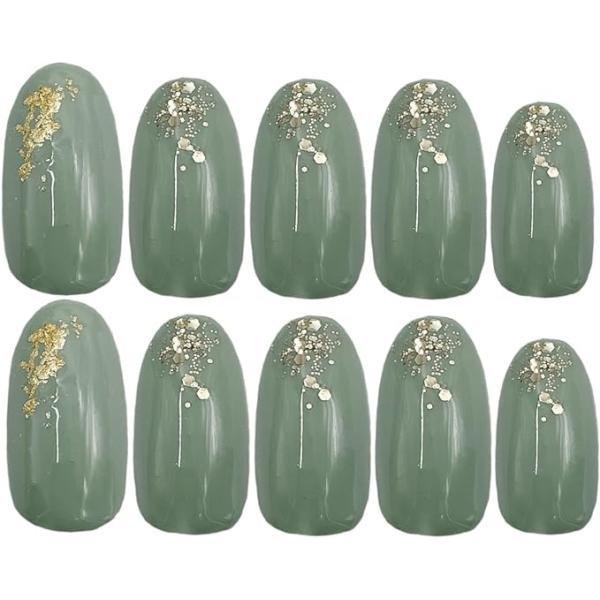 ネイルチップ 成人式 緑 ニュアンス フルオーダーネイル オーダーネイル 834nail_h-250
