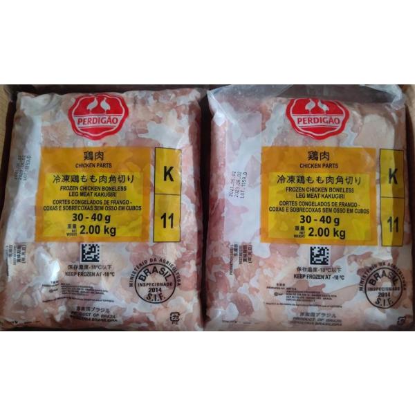 【お値打品】鶏もも肉（ブラジル産又はタイ産）30g-40gカット　2Kg×6袋（袋2,270円税別）業務用　ヤヨイ