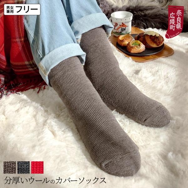 冷えとり靴下 分厚いウールのカバーソックス 冷えとり レディース メンズ 大きいサイズ 秋 冬 暖かい あったか 冷え対策 防寒 毛糸の靴下 厚手 日本製 841