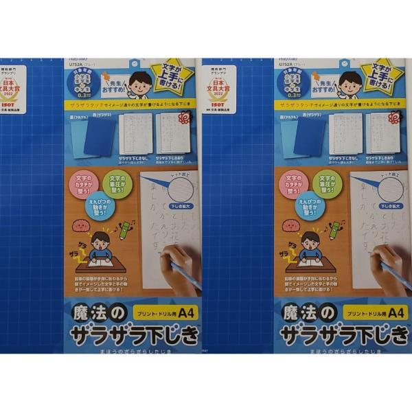 魔法のザラザラ下敷き A4 先生おすすめ レイメイ藤井 2枚セット ブルー バイオレット パープル ざらざら下敷き