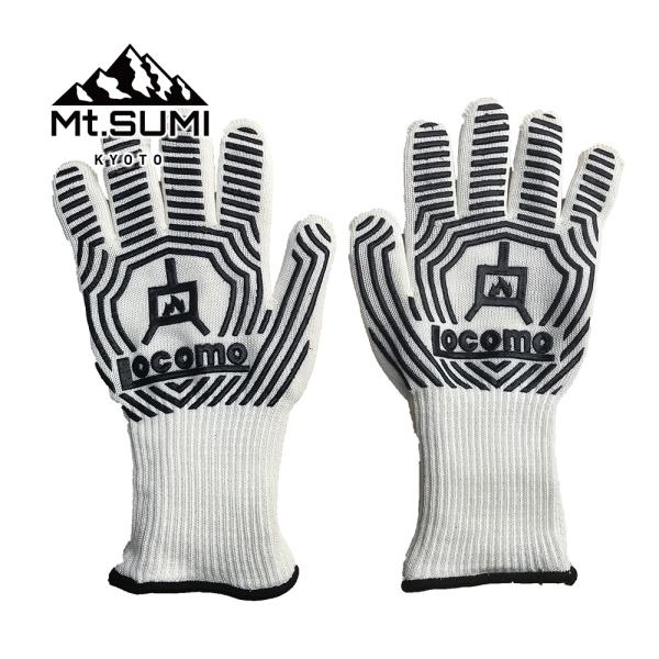Mt.SUMI LOCOMO ロコモ BBQ耐火＆耐熱グローブ OS1912BG-WR マウントスミ 手袋 キャンプ アウトドア フリーサイズ レッド/ブラウン/ブラック 爆買