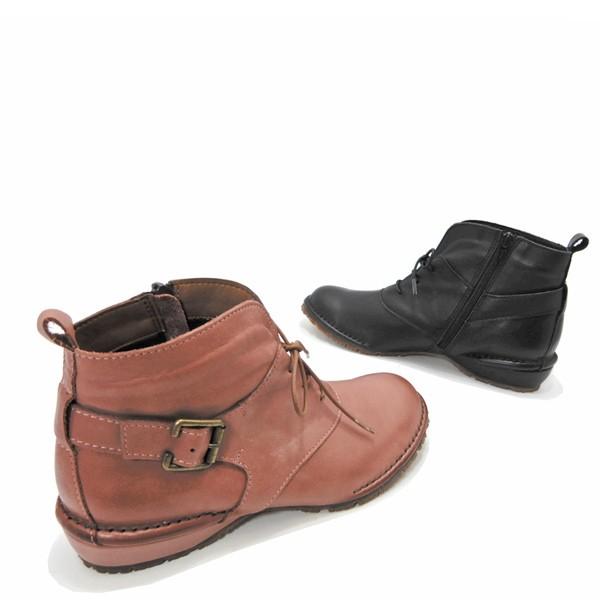 ショートブーツ レディース 本革 幅広設計3e Ashline アシュライン 3177 ブラック ブリック 履きやすい 日本製 Ash 3177 L くつ屋エムオーシー 通販 Yahoo ショッピング