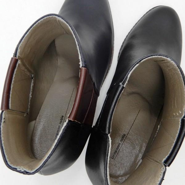 ショートブーツ レディース 本革 サイドゴア 黒 ブラック 紺 ネイビー 太ヒール Cinnamon Noble シナモンノーブル Ds48 セール Cinnamonnoble Ds48 L くつ屋エムオーシー 通販 Yahoo ショッピング