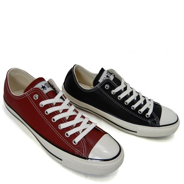Converse コンバース メンズ スニーカー Leather All Star レザー オールスター Us Ox ブラック レッド Converse Leaasusox M くつ屋エムオーシー 通販 Yahoo ショッピング