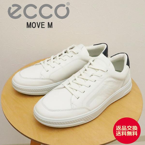 【Emi】ecco ホワイト スニーカー ecco（エコー） ECCO MOVE M ムーヴ エム メンズ WHITE ホワイト返品