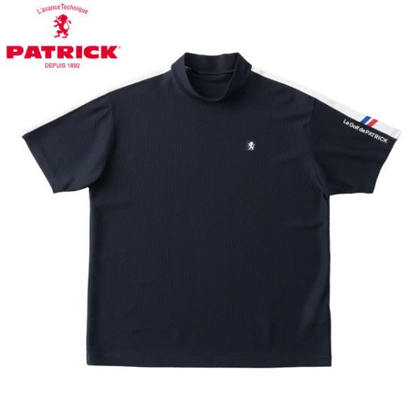 PATRICK GOLF パトリック ゴルフ メンズ  プラスリッチメッシュモックネック WHT ホワイト 半袖シャツ ショートスリーブ 吸汗速乾 UVカット 返品交換送料無料 PATRICK（パトリック） PATRICK GOLF ゴルフ メンズ プラスリッチ
