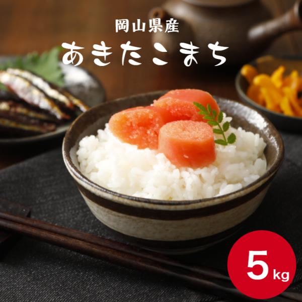 令和7年産 岡山県産 あきたこまち 5kg 1袋 白米 食品 国産 送料無料 ※北海道・沖縄の方は別途送料加算