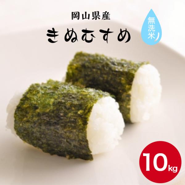 令和7年産 岡山県産 きぬむすめ 無洗米 10kg 【5kg×2袋】 白米 食品 国産 送料無料 ※北海道・沖縄の方は別途送料加算