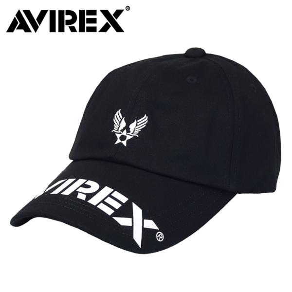 ブランド：AVIREX(アビレックス/アヴィレックス)商品名：AX BRIM LOGO PRINT CAP (#81264000)アイテム：キャップ素材：コットン100%カラー：Black[80](ブラック/黒)サイズ：フリーサイズ(頭囲約...