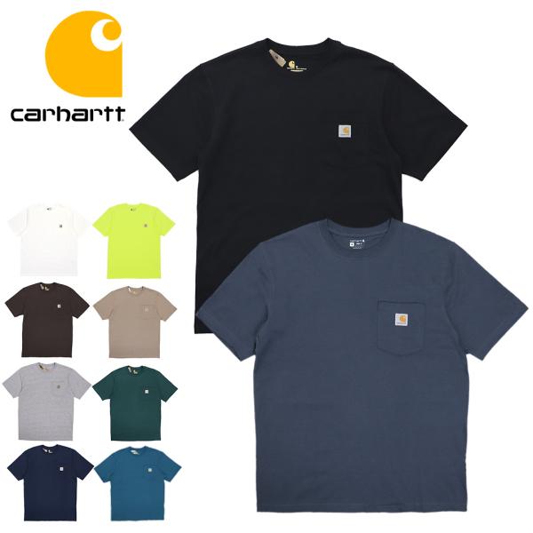 カーハート Tシャツ メンズ Carhartt K87 ヘビーウェイト ポケット付き 無地 半袖 大きいサイズ