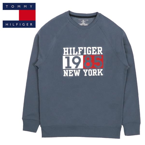 トミーヒルフィガー トレーナー ライトウェイト 薄手 メンズ TOMMY HILFIGER ロゴ ロンT ルームウェア 裏起毛 スウェット 軽量 軽い 薄い