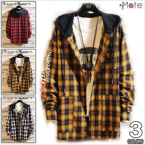 カジュアルシャツ メンズ 長袖 ロングシャツ シャツ ネルシャツ チェック柄 パーカー トップス ジャケット アウター シャツコート Buyee Buyee Japanese Proxy Service Buy From Japan Bot Online