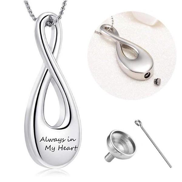 キーワード：ご遺骨　遺灰　ネックレス　ペンダント　手元供養ねじで開けることができます。火葬された灰、砕いた花、香水、エッセンシャルオイルetc.の小さな物を身につけるためのアイテムです素材：チタンスティーラスチェーン長さ：50cmパッケージ...