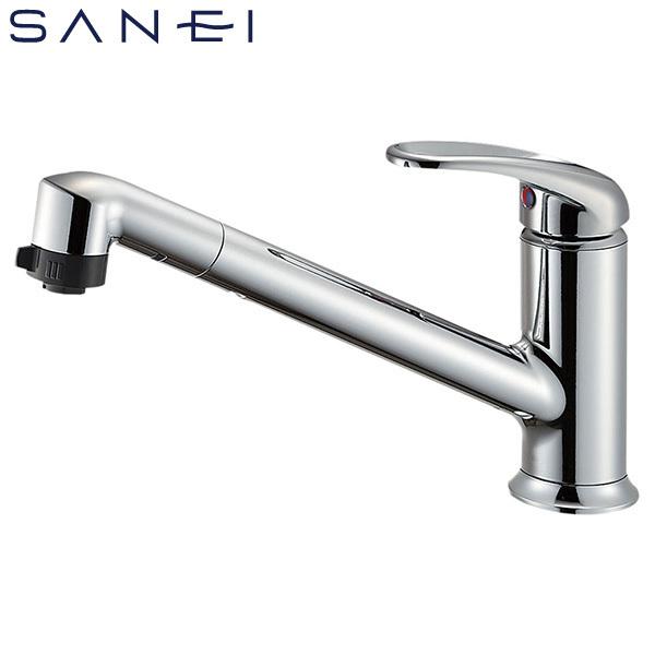 SANEI シングルワンホールスプレー混合栓 K87101JV-13 (水栓金具 SANEI シングルワンホールスプレー混合栓 K87101JV-13 (水栓金具