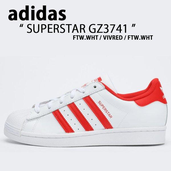 未使用 タグ付 adidas スーパースター 本革 ホワイト/レッド スニーカー adidas アディダス スニーカー SUPERSTAR スーパースター WHITE