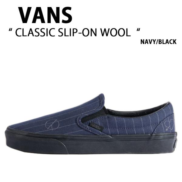 VANS（ヴァンズ） バンズ スニーカー CLASSIC SLIP-ON WOOL NAVY BLACK 