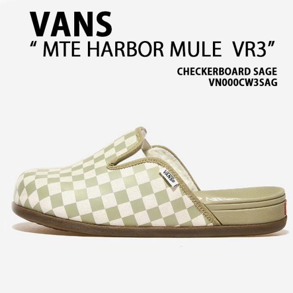 VANS バンズ ミュール シューズ MTE HARBOR MULE VR3  CHECKERBOARD SAGE VN000CW3SAG ハーバーミュール  チェッカーボード セージ a-dot_vn-vn000cw3sag