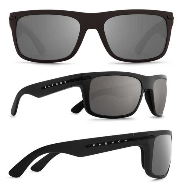KAENON CLARKE 偏光サングラス Clarke Polarized Sunglasses - Matte Black / Ultra Grey 12