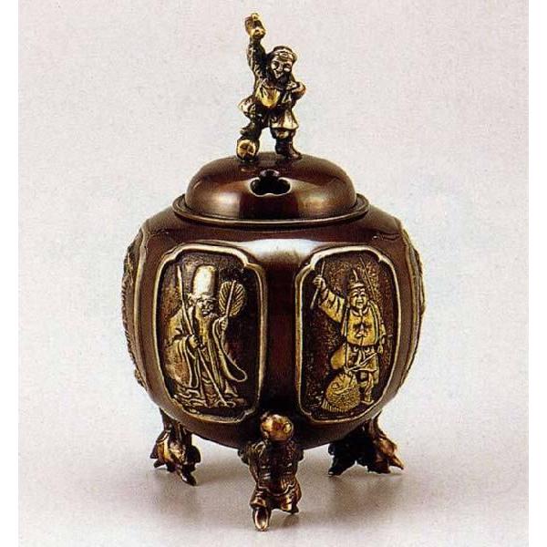 七福神 香炉 香炉 七福神六面間取香炉 130-07 能作 吉秀 床の間 置物 仏具 銅