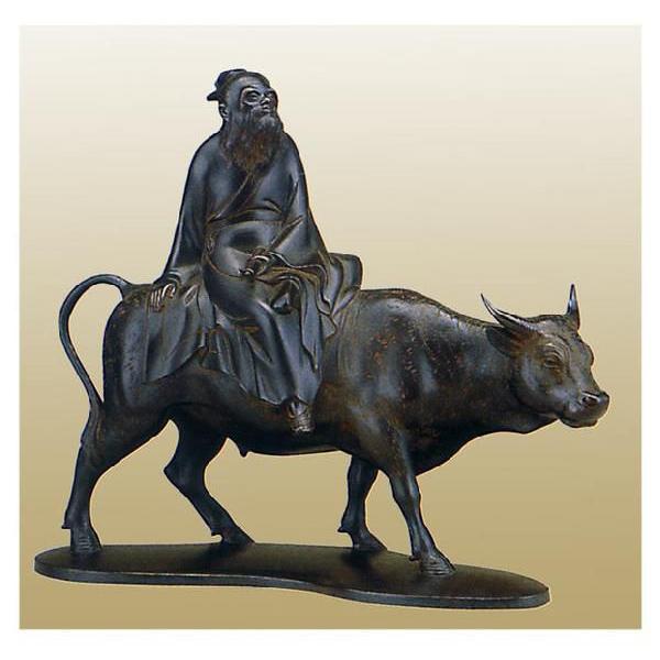 明治の巨匠 20-01 高村光雲 作品 老子像 床の間 銅像 全国送料無料