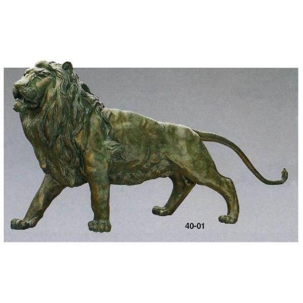 ライオン 80号 47-03 北村誠峰 床の間 開運 銅像 和雑貨 鷹 : 古都