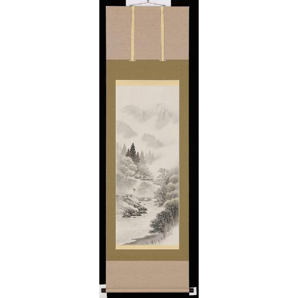 掛軸 水墨山水 森 雪堂 尺五立 掛け軸 : 古都-京都 掛け軸専門店