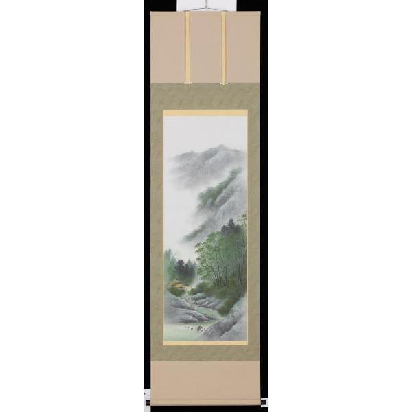 掛け軸 彩色山水 倉地邦彦 美術年鑑掲載作家 掛軸 : 610360 : 古都 