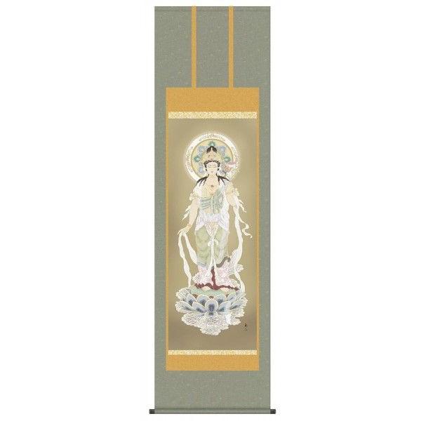 美品 掛け軸 高見蘭石作 聖観音像 年中掛け 仏画 掛け軸 聖観音／高見蘭石 掛軸 全国送料無料 : 古都-京都 掛け軸