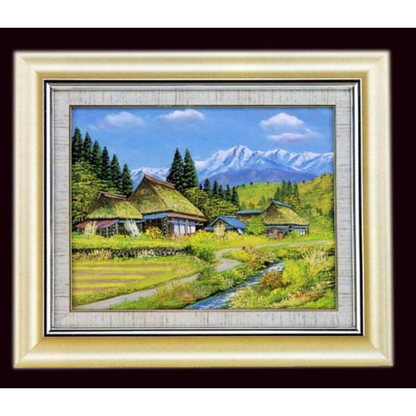 真作」北川欽造「三乱の流れ」風景画 絵画 油彩画 額装 サイン 真作」北川欽造「三乱の流れ」風景画 絵画 油彩画 額装 サイン