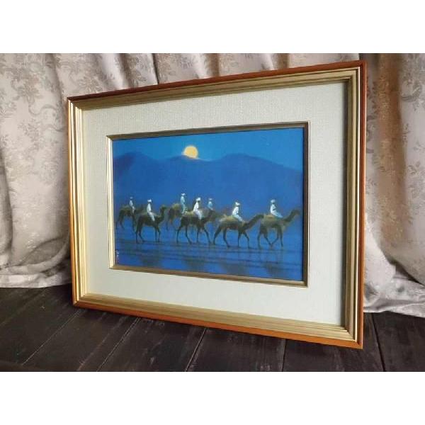 sazannさま専用　平山郁夫　「月光流砂行」　岩絵具方式複製画　作品保証書有り Amazon.co.jp: 平山郁夫 月光流砂らくだ行 （げっこうりゅうさ