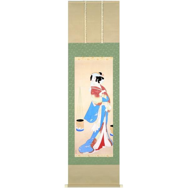 ウ*ん様 上村さ松園汐くみ 掛け軸 共同株式会社 美術商品部 送料無料 汐くみ 上村松園 掛軸 掛け軸 絵画 版画 文化勲章授章