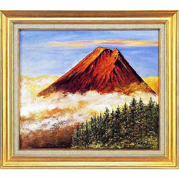 油絵 赤富士 伊吹 浩一 美術年鑑掲載作家 風景画 全国送料無料 : 古都