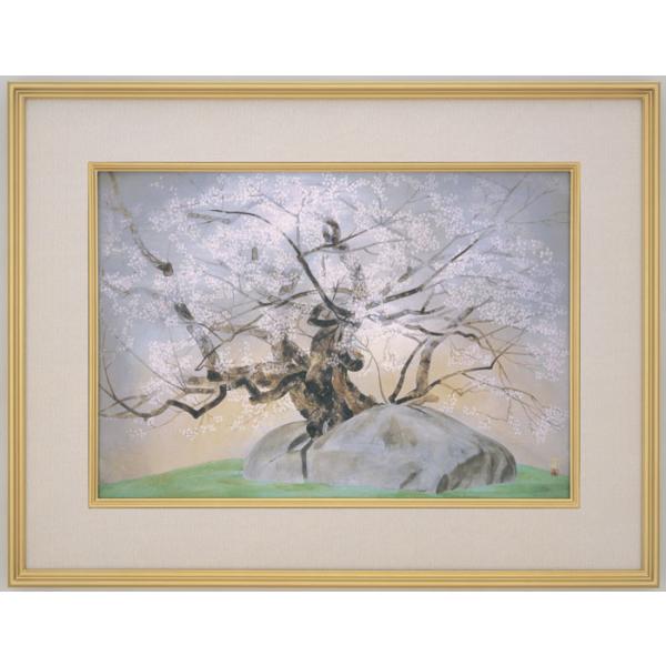 状態良好！中島千波「石割櫻」彩美版方式複製画 10号大 証明シール 状態良好！中島千波「石割櫻」彩美版方式複製画 10号大 証明シール