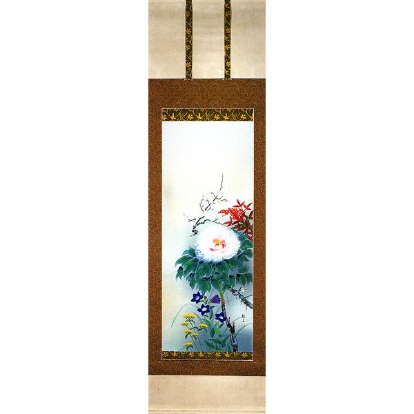 掛け軸 四季草花 三代敏美 日展入選作家 美術名典掲載作家 掛軸 : 古都 