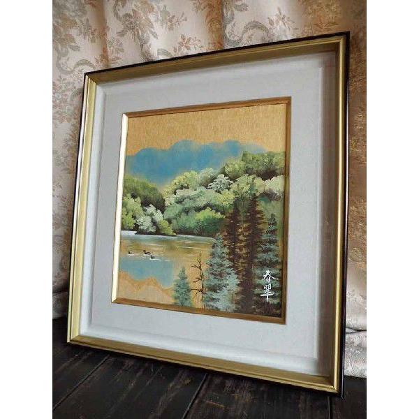 吉田春翠 彩色山水 日本画 肉筆 絵画 色紙 : 古都-京都 掛け軸 吉田春翠 彩色山水 日本画 肉筆 絵画 色紙 : 古都-京都 掛け軸