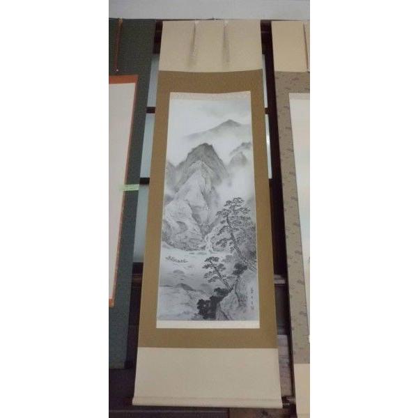 掛け軸 水墨山水/五十川蒼林 肉筆 美術年鑑掲載作家 掛軸 全国 掛け軸 水墨山水/五十川蒼林 肉筆 美術年鑑掲載作家 掛軸 全国
