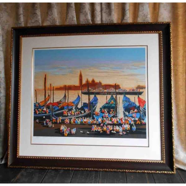 ヒロ・ヤマガタ】アースリーインベニスシルクスクリーン山形博導額装可